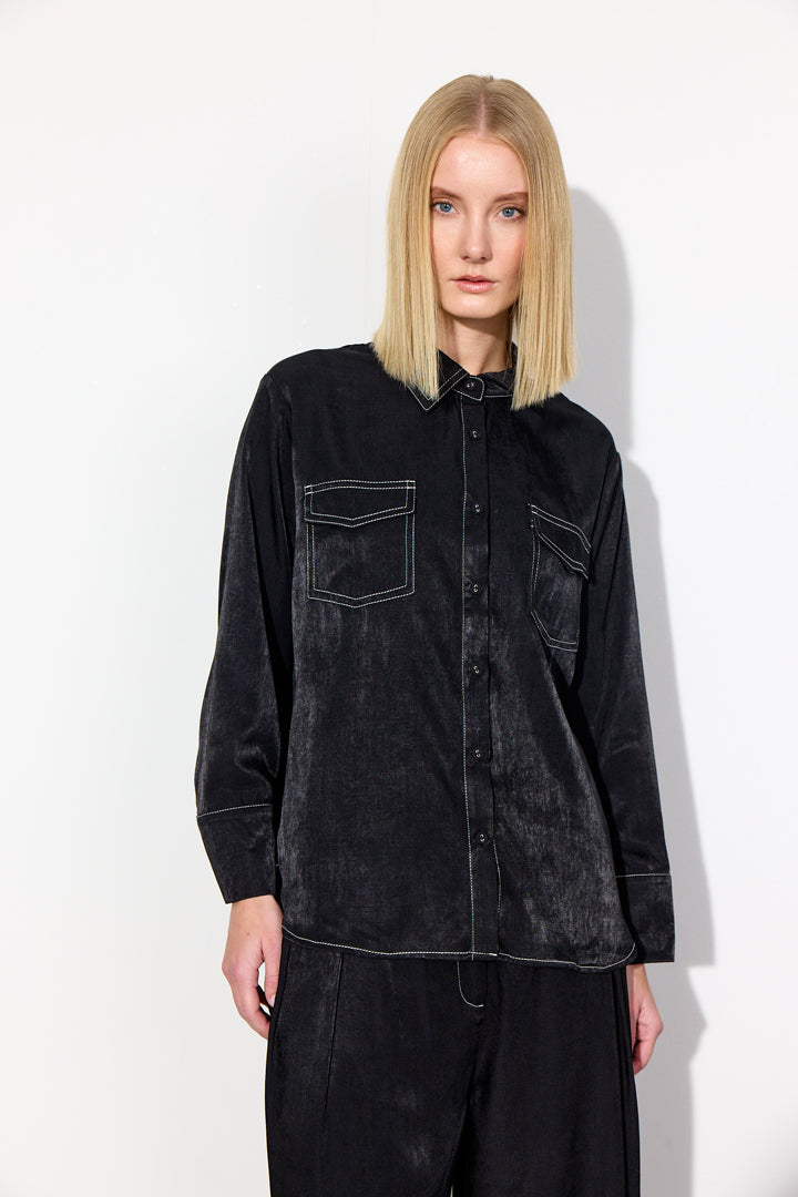 HUNKØN Andy Shirt Shirts Black