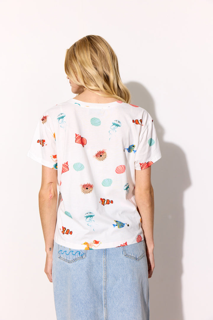 HUNKØN Azura T-shirt T-shirts White Ocean