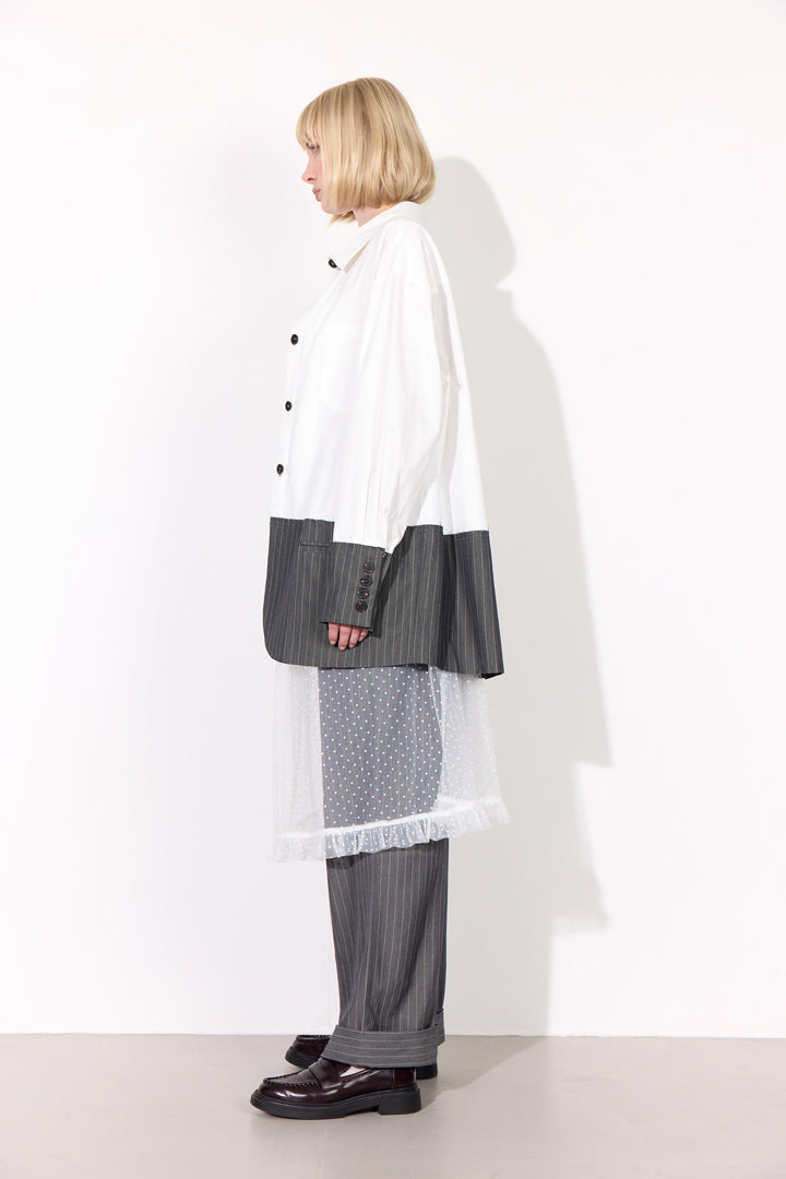 HUNKØN Billie Shirt Shirts White and Grey