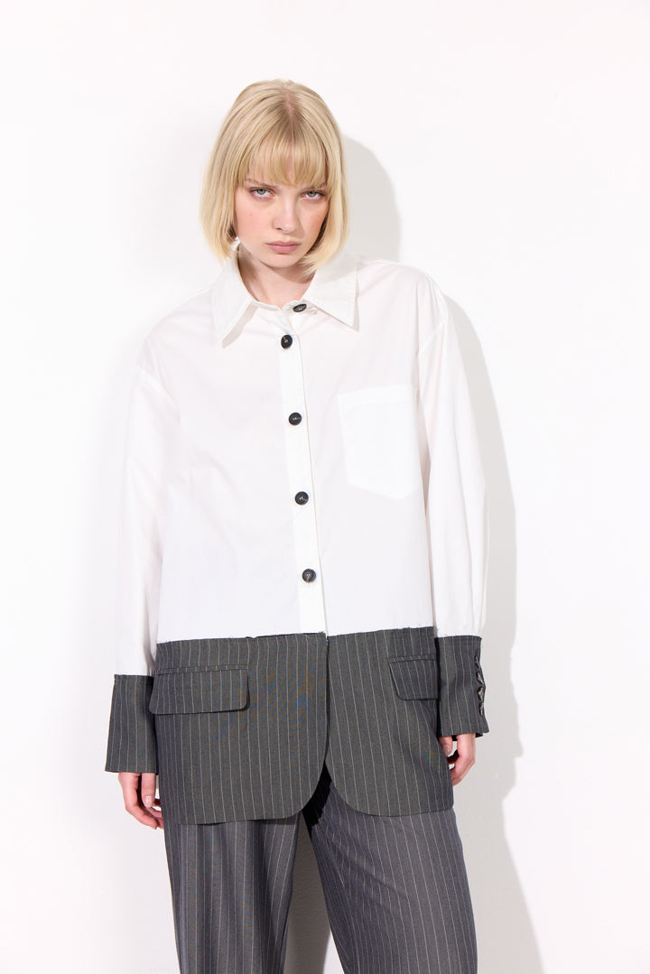 HUNKØN Billie Shirt Shirts White and Grey