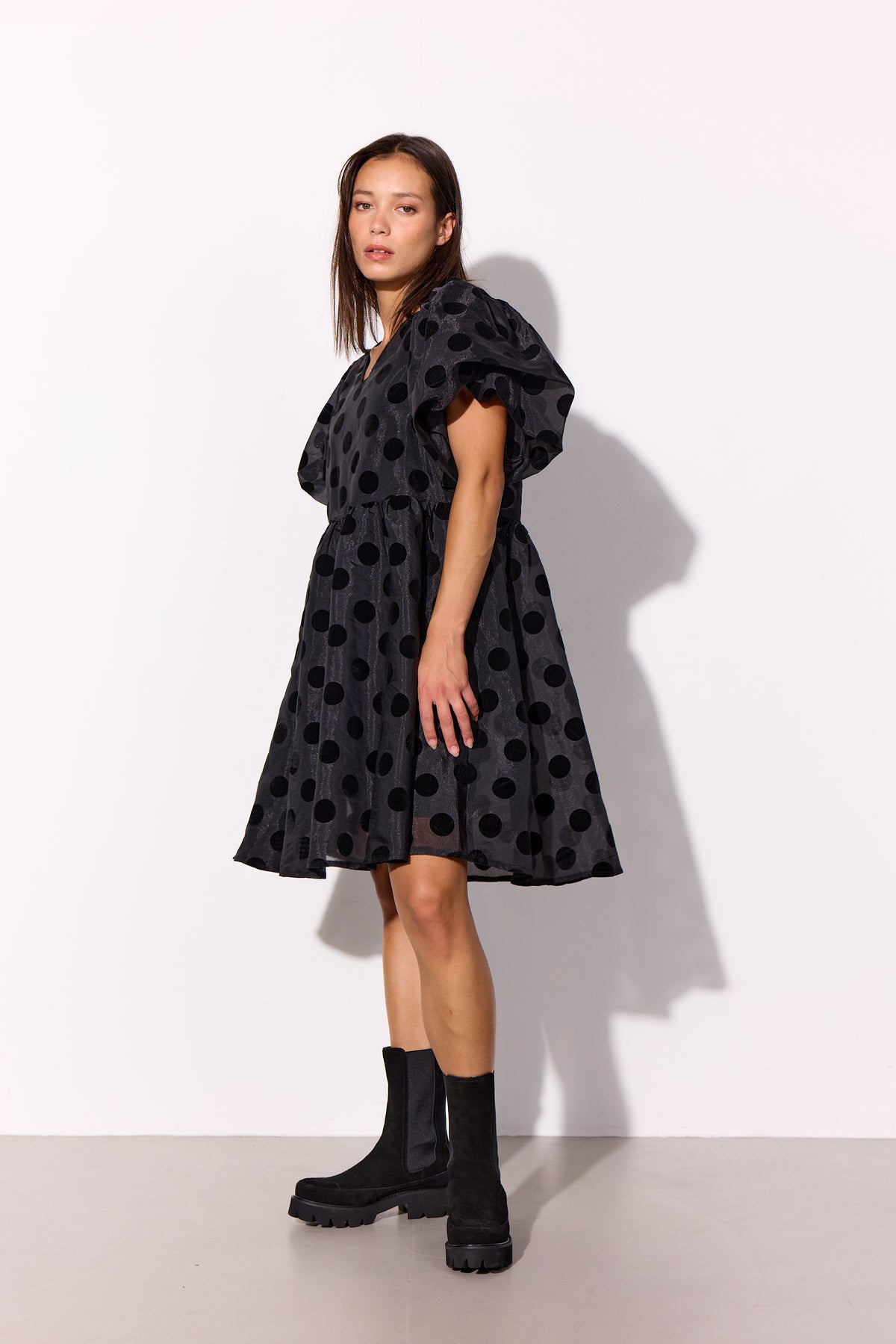HUNKØN Bobby Dress Dresses Black w/dots
