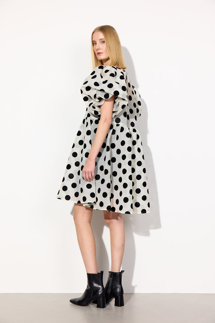HUNKØN Bobby Dress Dresses White w/ dots