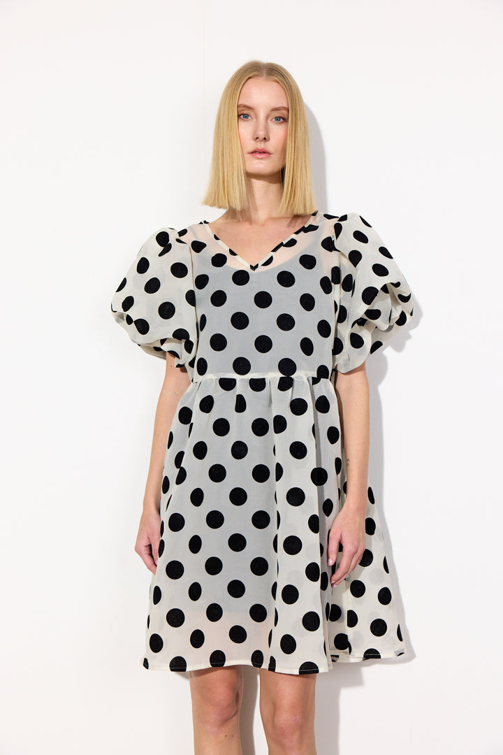 HUNKØN Bobby Dress Dresses White w/ dots