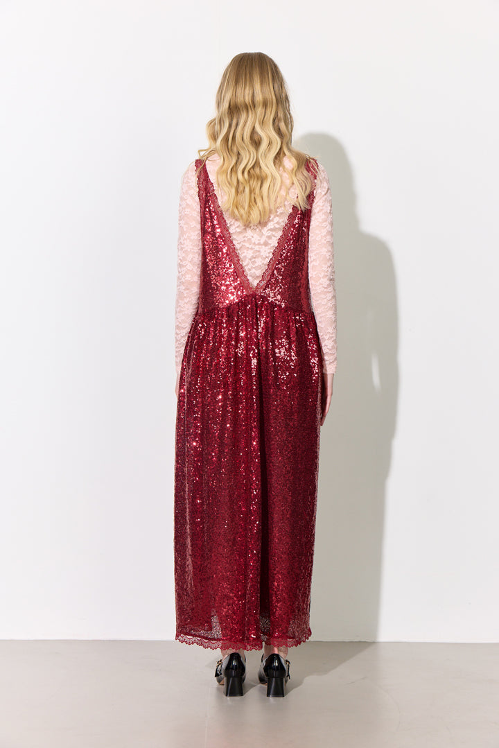 HUNKØN Bodil Dress Dresses Deep red