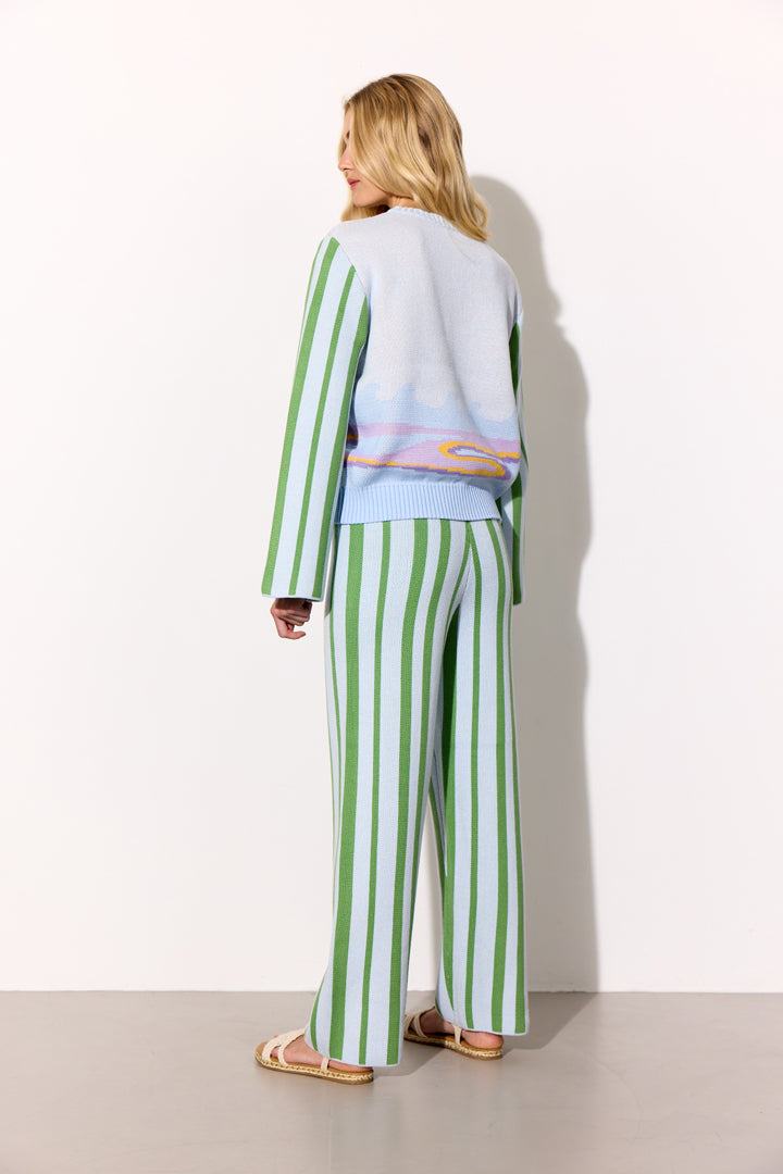 HUNKØN Bubbles Trousers Trousers Green Striped