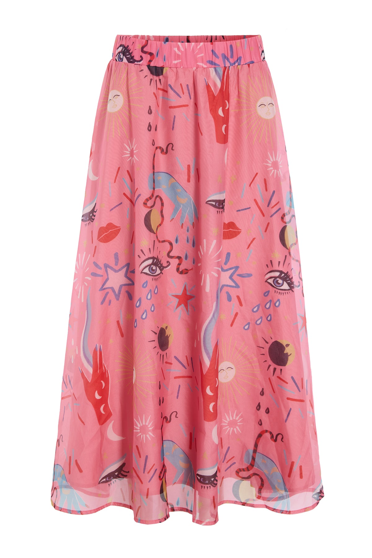 HUNKØN Carly Long Skirt Skirts Graffiti Art Print