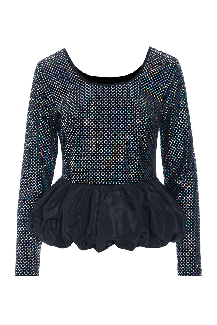 HUNKØN Daisy Blouse Blouses Black Disco