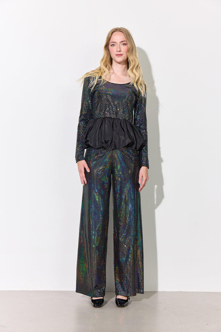 HUNKØN Daisy Blouse Blouses Black Disco