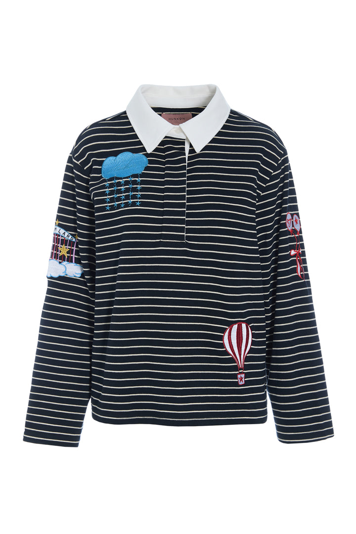 HUNKØN Davy Poloshirt Blouses Black