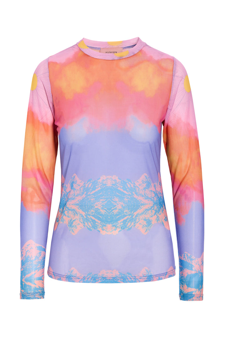 HUNKØN Devon Mesh Blouse Blouses Horizon Art Print