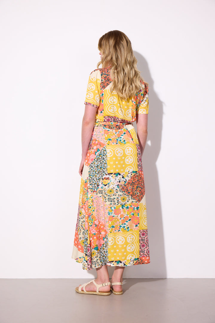 HUNKØN Dora Dress Dresses Yellow Patchwork