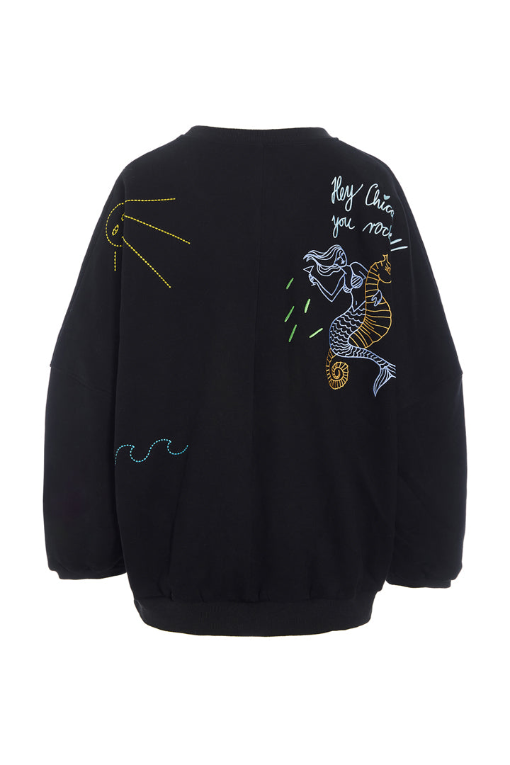 HUNKØN Eva Sweatshirt Sweatshirts Black