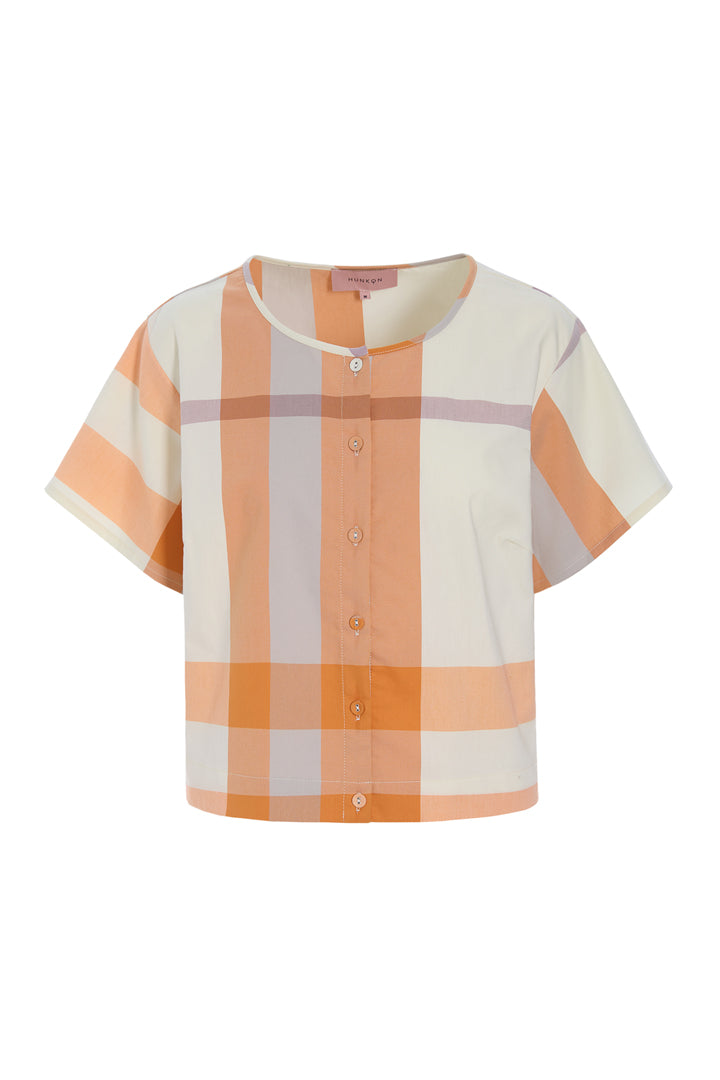 HUNKØN Frankie Shirt Shirts Orange checked
