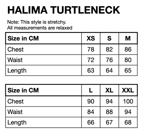 HUNKØN Halima Turtleneck Blouses Black Striped
