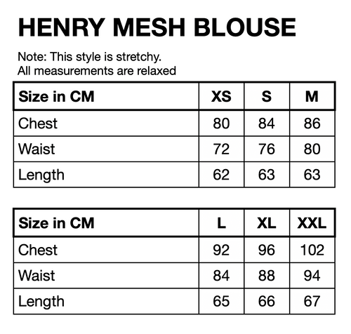 HUNKØN Henry Mesh Blouse Blouses Black Floral
