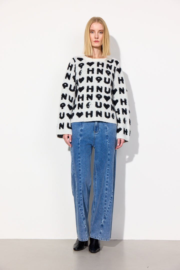 HUNKØN Jenny Knit Blouse Blouses White