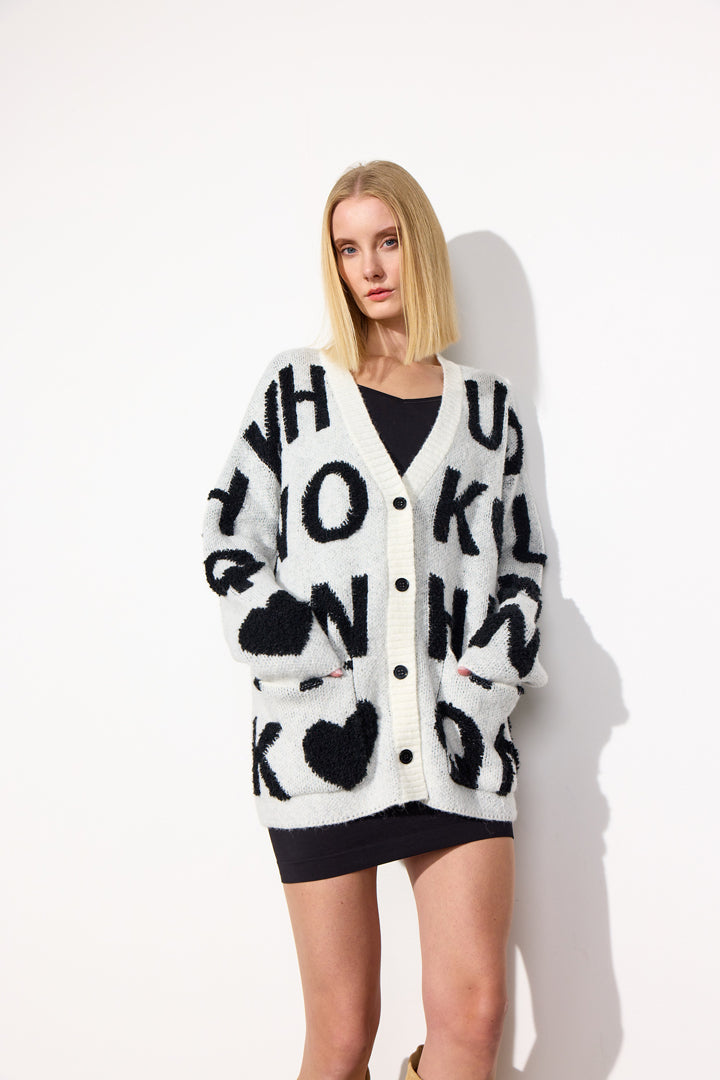 HUNKØN Jenny Knit Cardigan Cardigans White