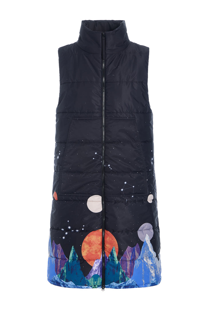 HUNKØN Justice Long Vest Vests Outer Space Art Print