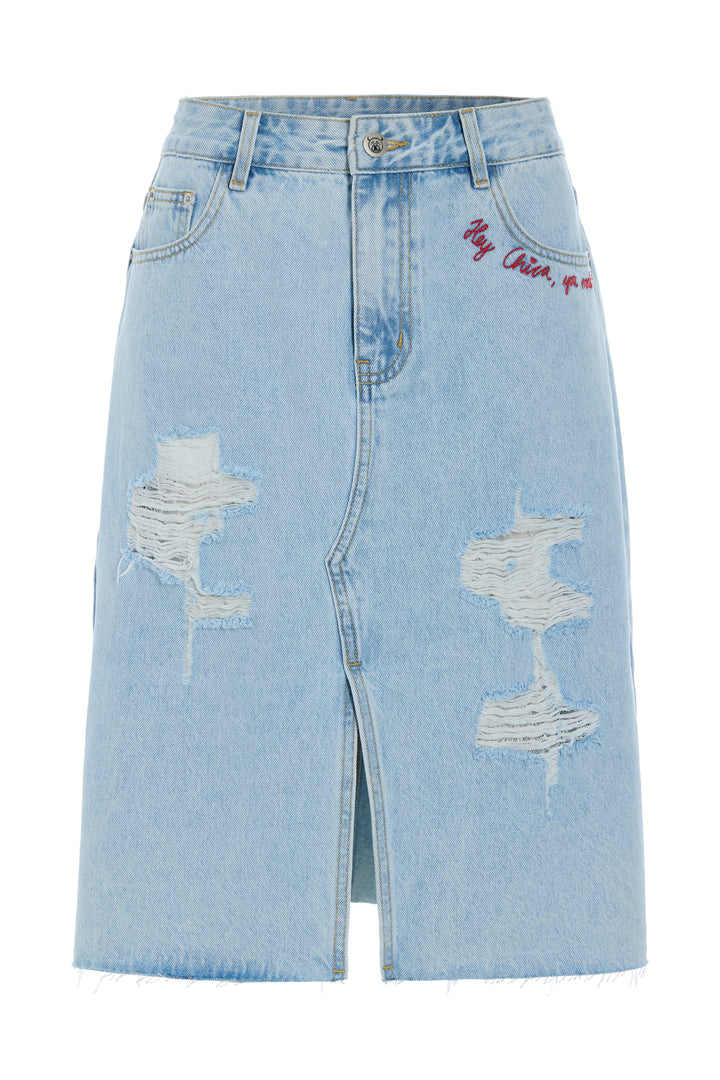 HUNKØN Kenna Denim Skirt Skirts Light Denim