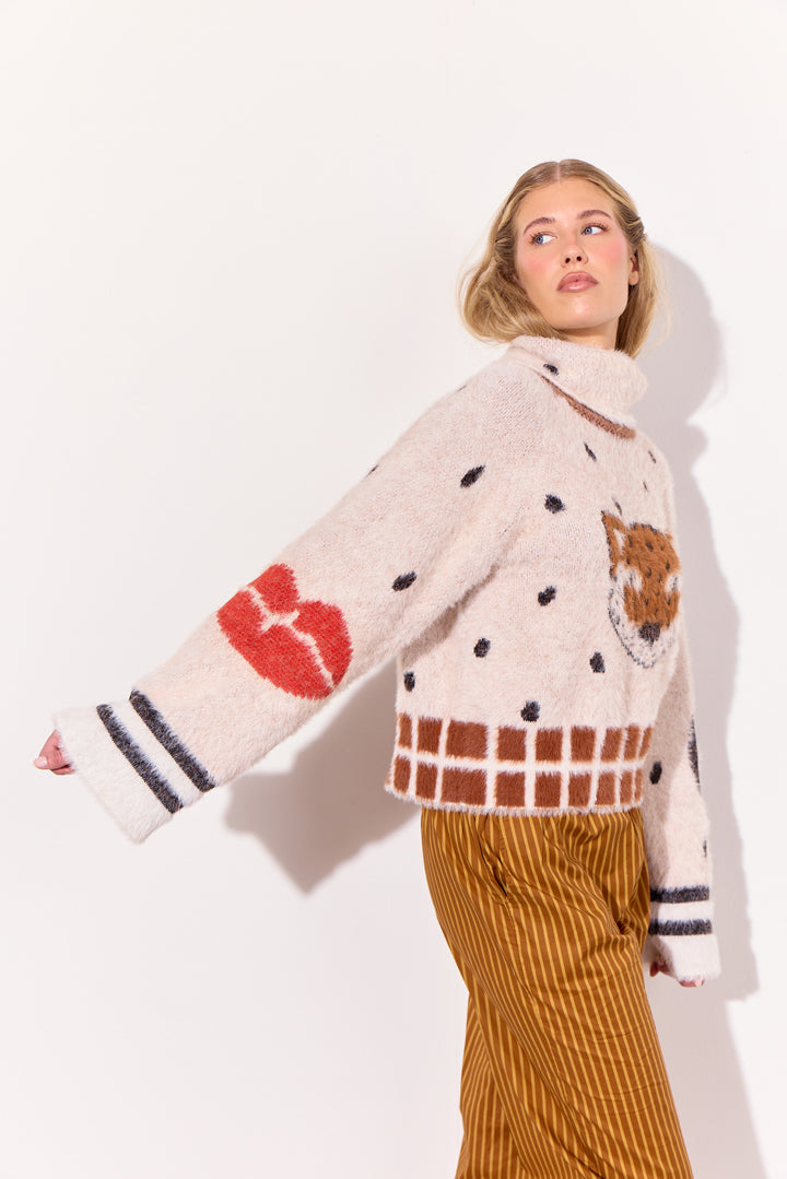 HUNKØN Kitti Knit Blouse Blouses Soft Leo