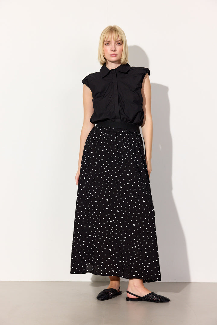 HUNKØN Kris Skirt Skirts Black w/White dots