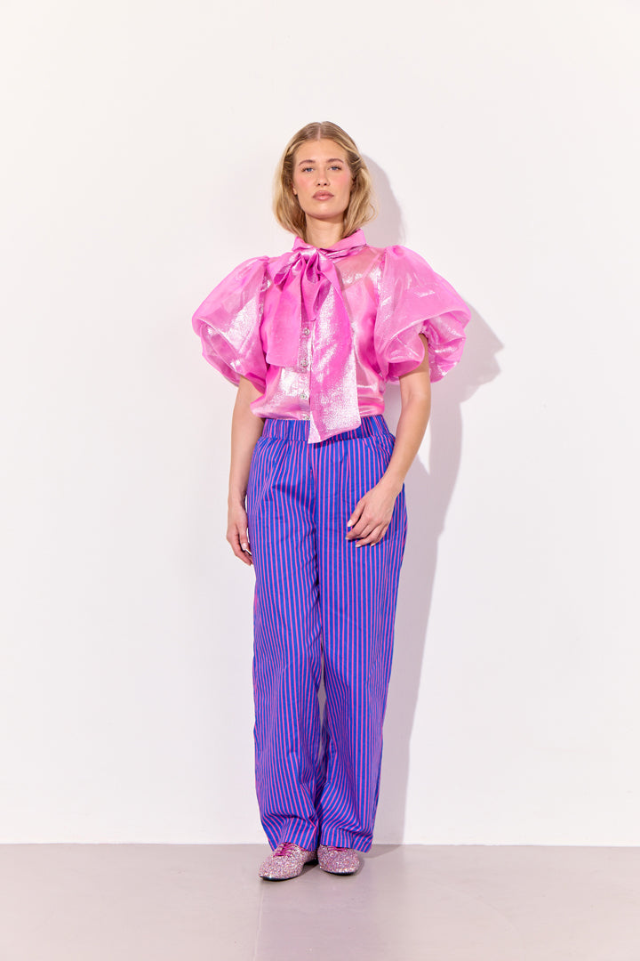 HUNKØN Lucinda Trousers Trousers Blue Striped