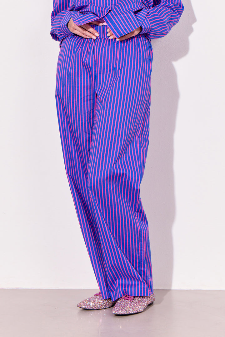 HUNKØN Lucinda Trousers Trousers Blue Striped