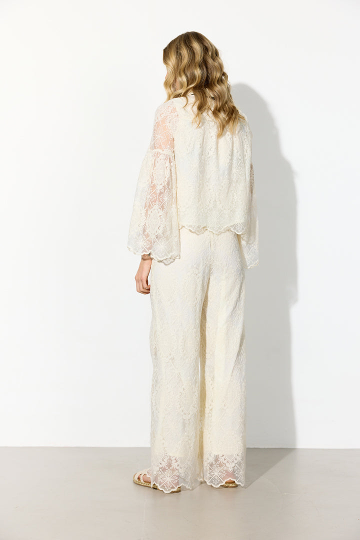 HUNKØN Lulu Lace Trousers Trousers Cream Lace