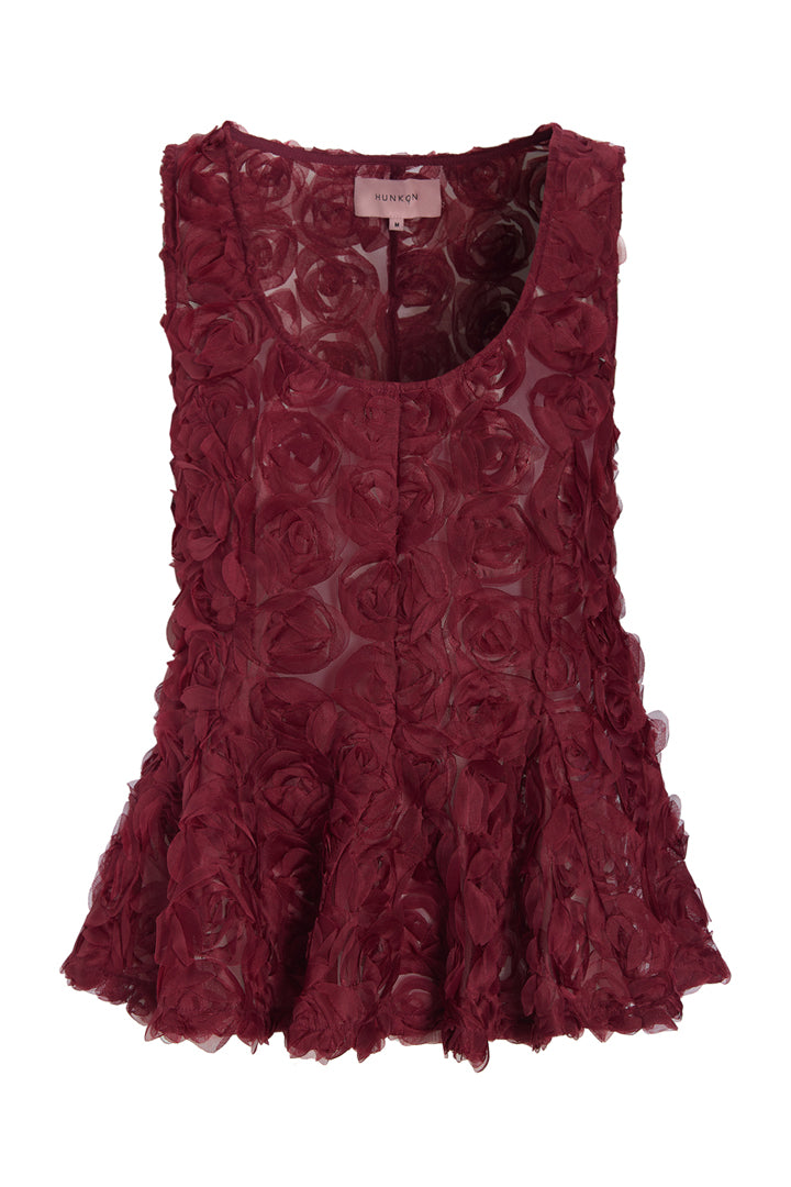 HUNKØN Marianne Top Tops Burgundy