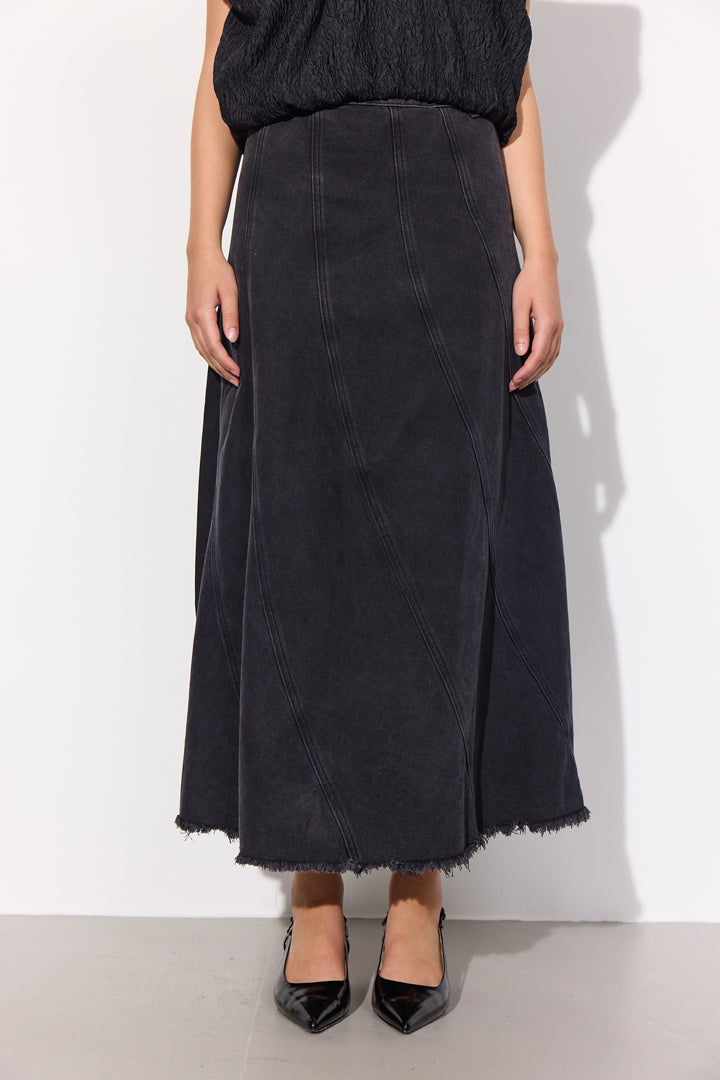 HUNKØN Mette Denim Skirt Skirts Black