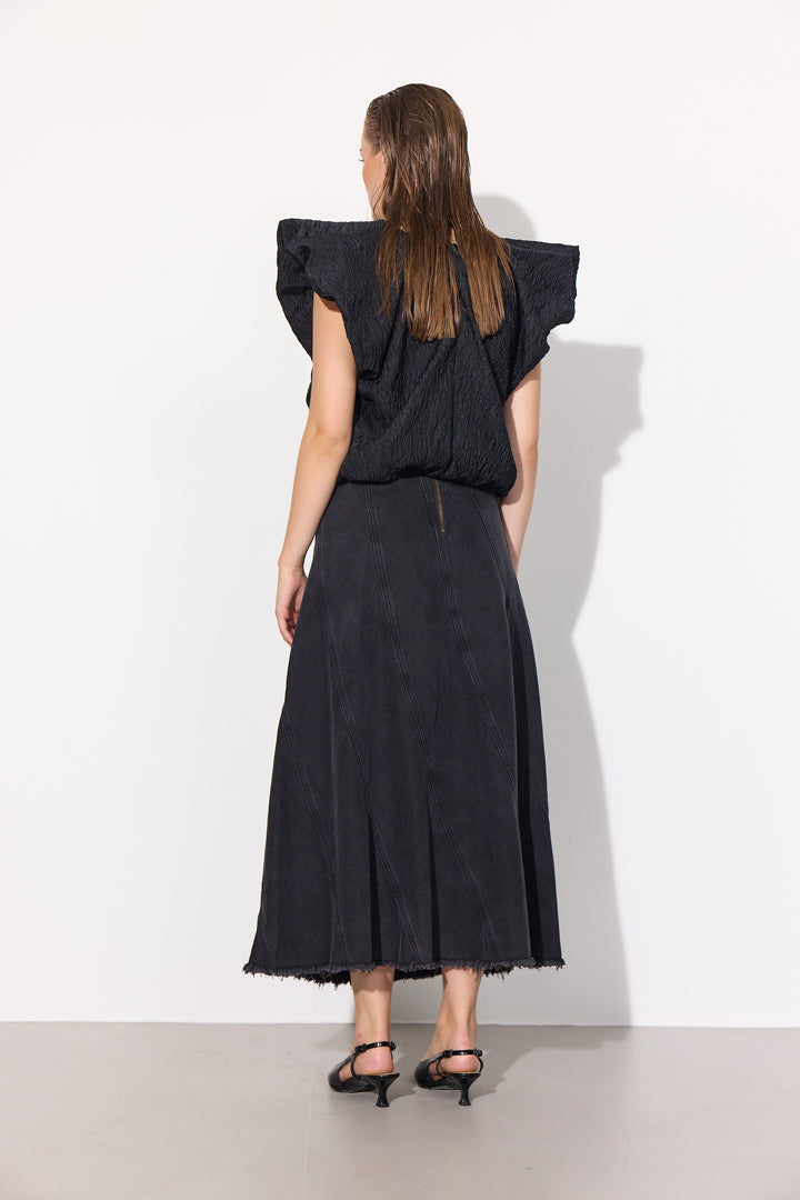HUNKØN Mette Denim Skirt Skirts Black