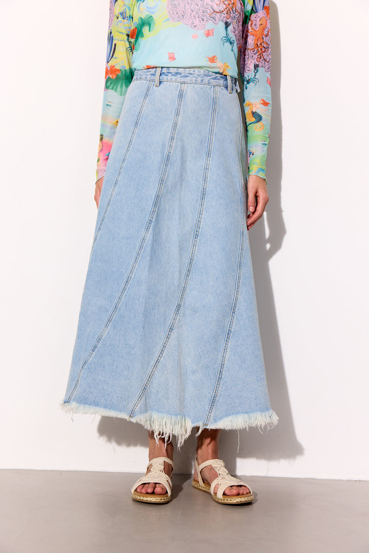 HUNKØN Mette Denim Skirt Skirts Light Denim