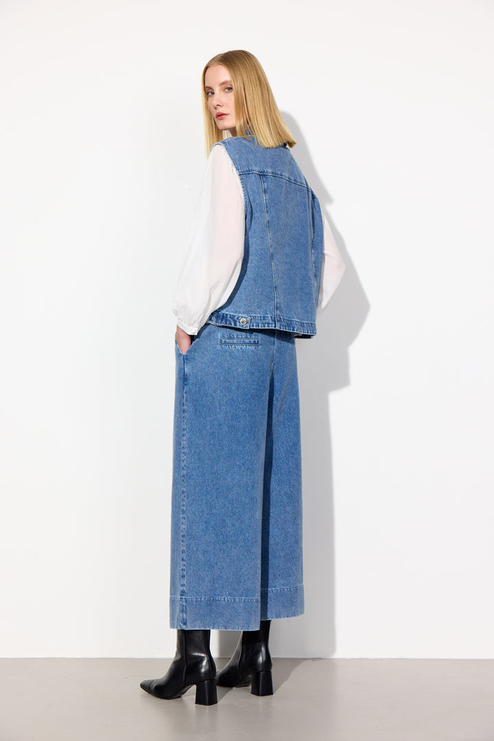 HUNKØN Nala Denim Vest Vests Stonewash Denim