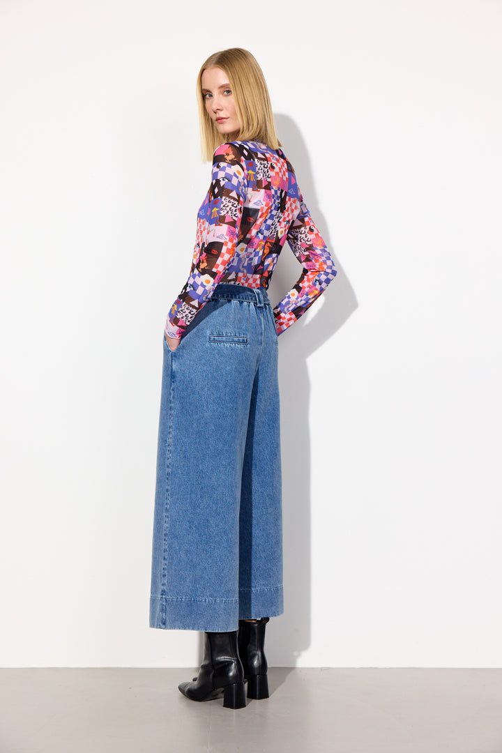 HUNKØN Nala Wide Denim Trousers Trousers Stonewash Denim