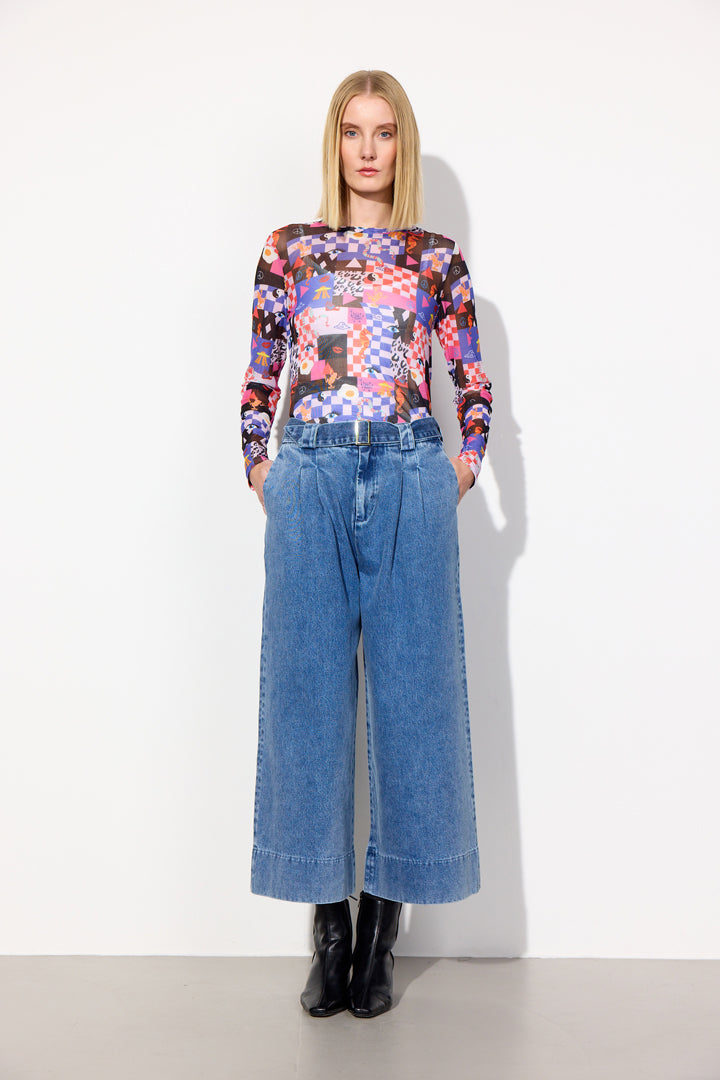 HUNKØN Nala Wide Denim Trousers Trousers Stonewash Denim