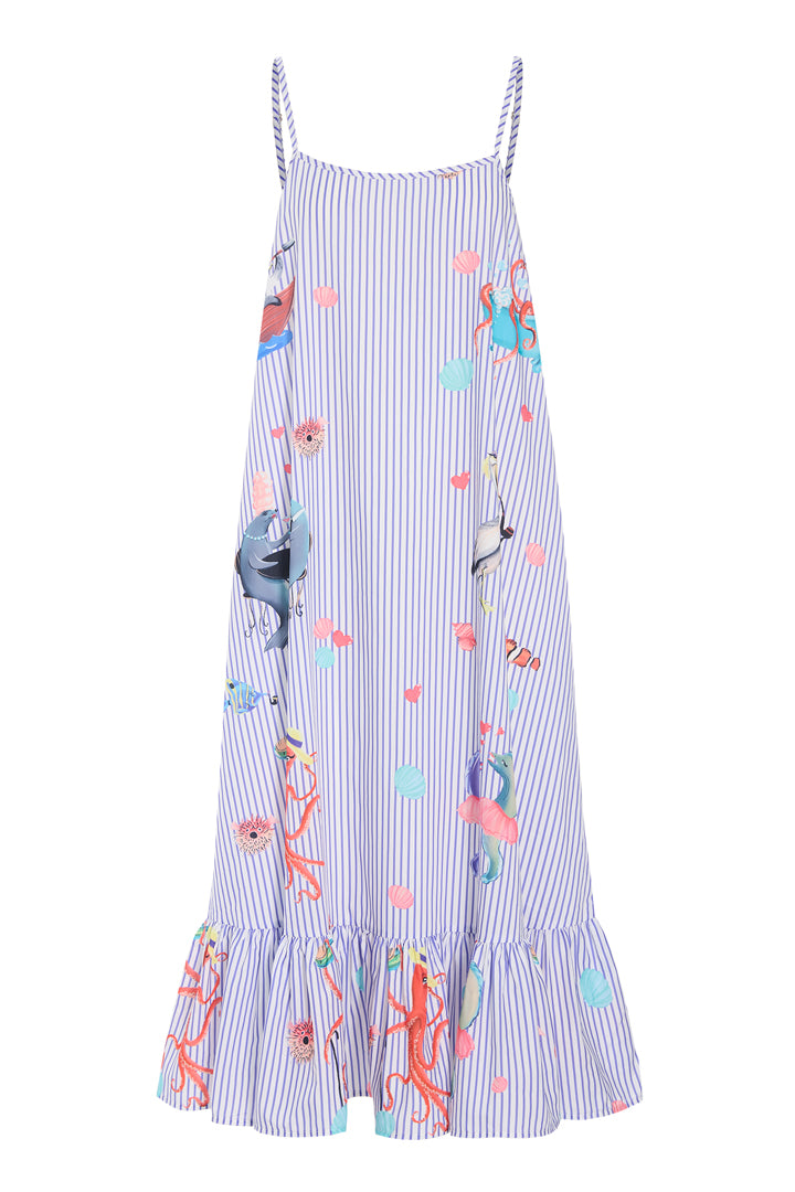 HUNKØN Nessie Dress Dresses Blue Ocean Art Print