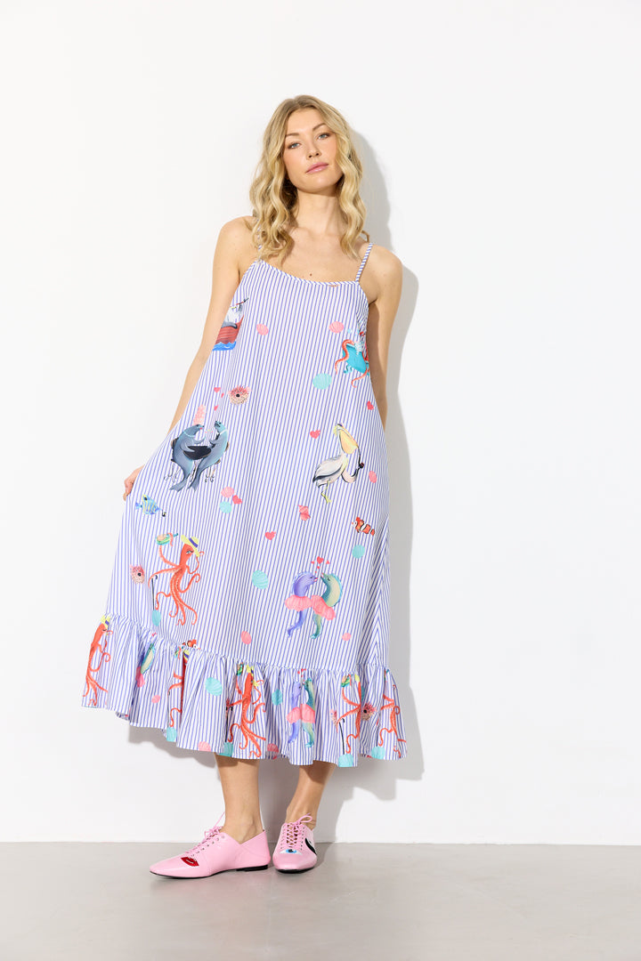 HUNKØN Nessie Dress Dresses Blue Ocean Art Print