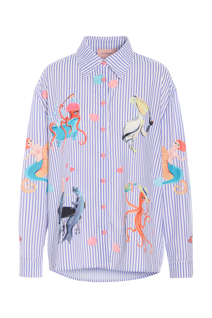 HUNKØN Nessie Shirt Shirts Blue Ocean Art Print