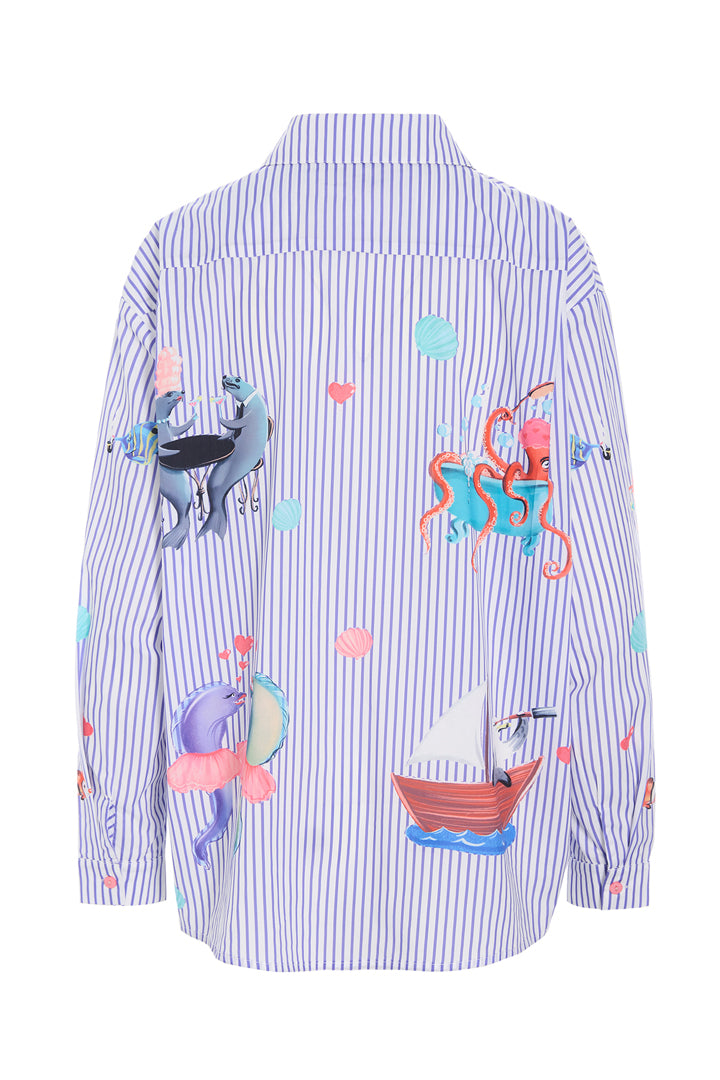 HUNKØN Nessie Shirt Shirts Blue Ocean Art Print