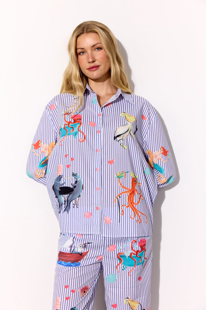 HUNKØN Nessie Shirt Shirts Blue Ocean Art Print