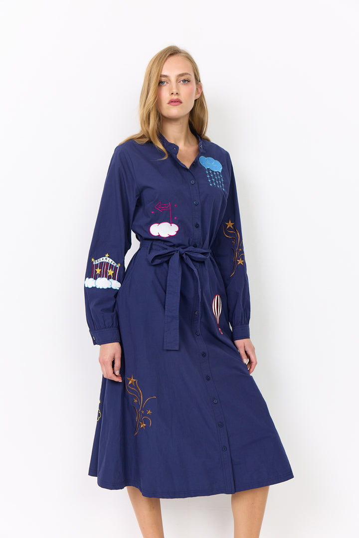 HUNKØN Nicole Dress Dresses Navy