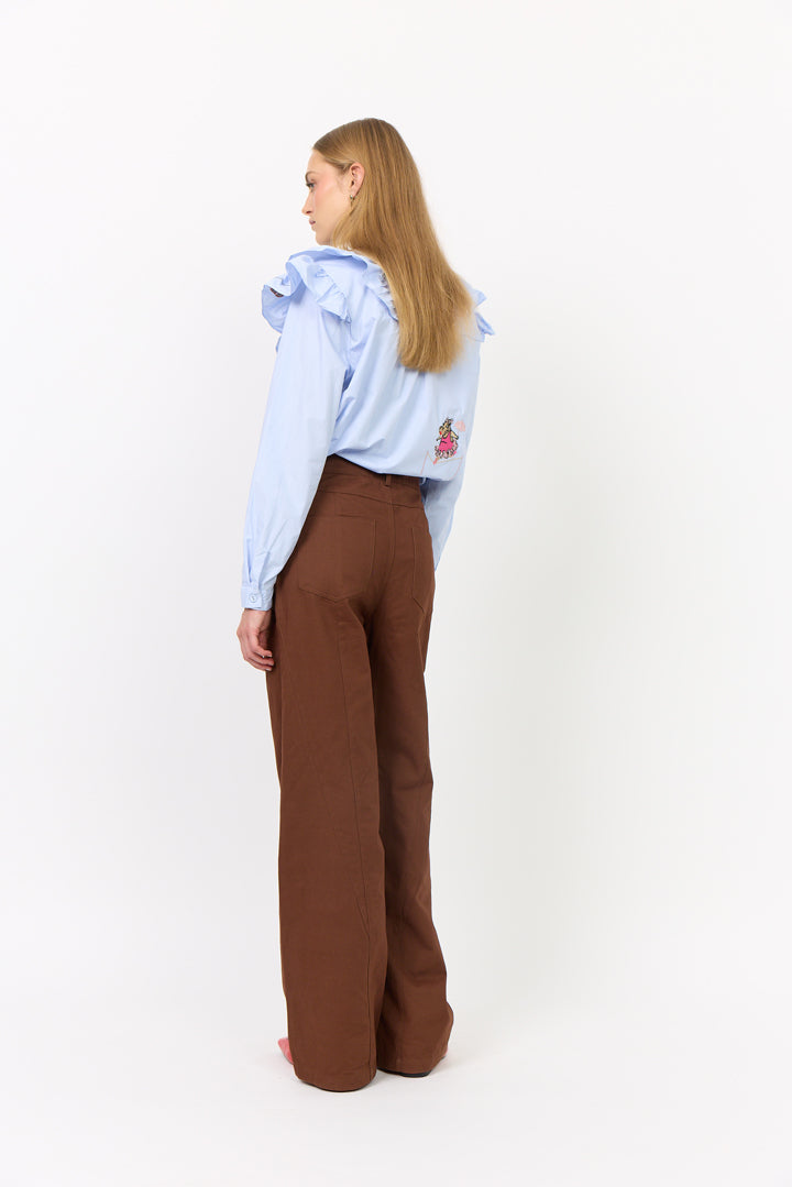 HUNKØN Nola Ruffle Shirt Shirts Light Blue