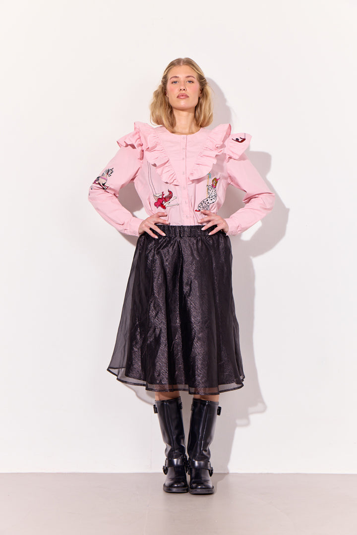 HUNKØN Nola Ruffle Shirt Shirts Soft Pink
