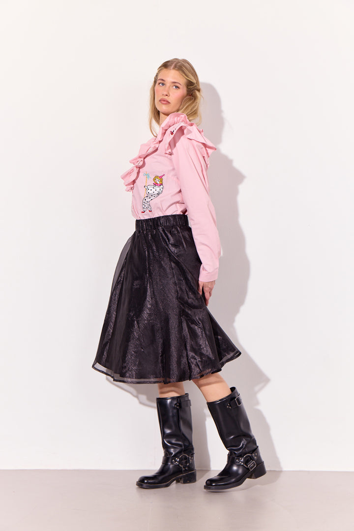 HUNKØN Nola Ruffle Shirt Shirts Soft Pink
