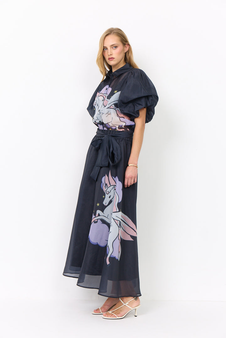 HUNKØN Pallas Long Skirt Skirts Black Pony