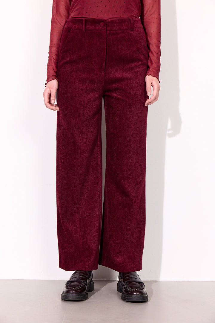 HUNKØN Petra Trousers Trousers Burgundy