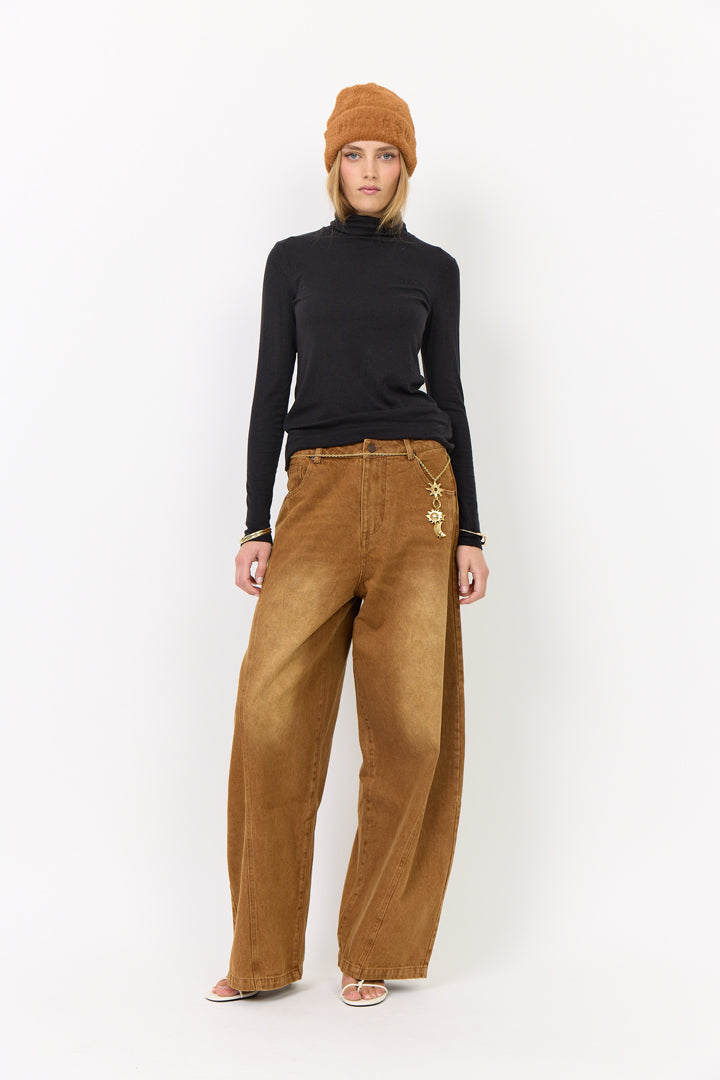 HUNKØN Renata Barrel Jeans Trousers Brown