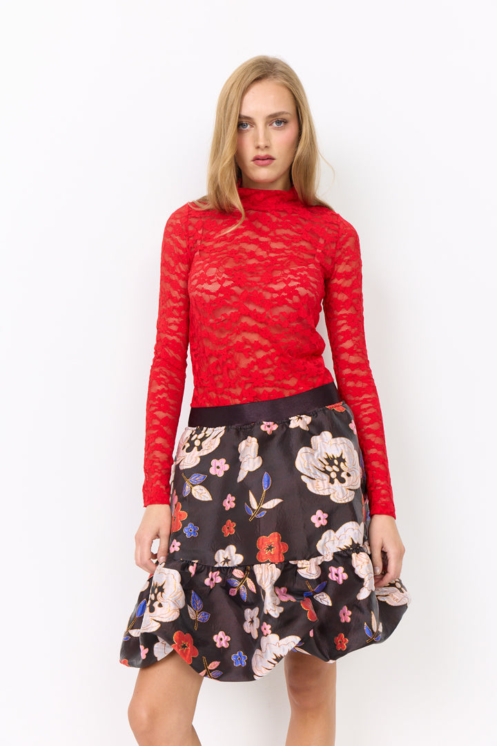 HUNKØN Rita Lace Blouse Blouses Red