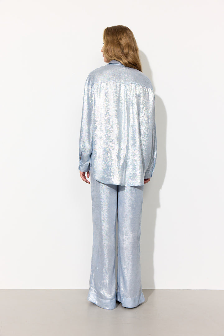 HUNKØN Robin Shirt Shirts Blue Metallic