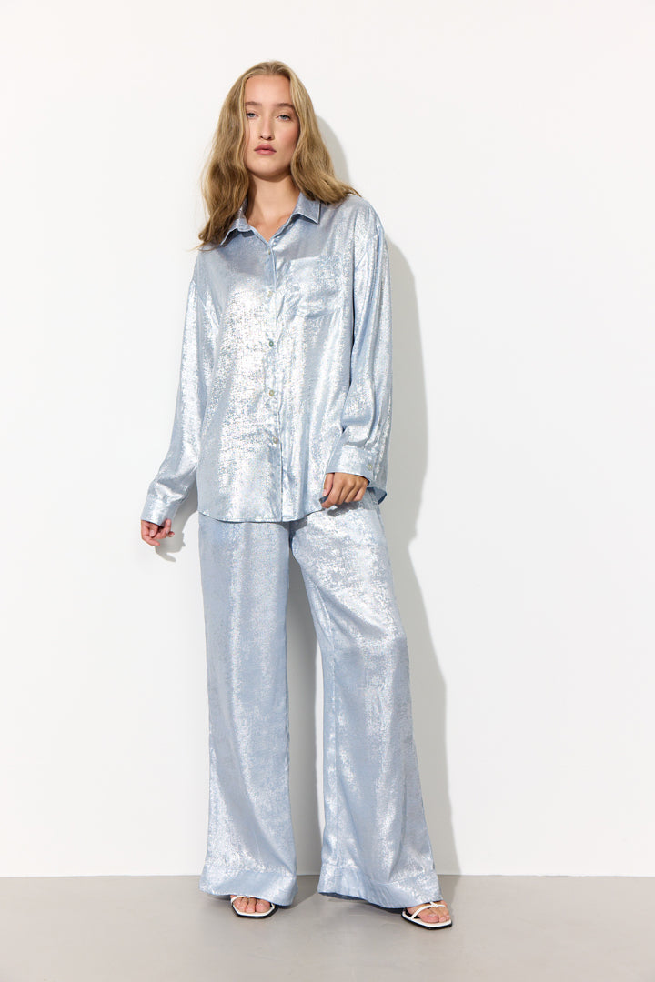 HUNKØN Robin Shirt Shirts Blue Metallic